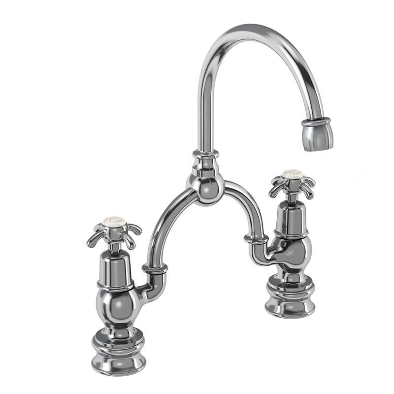 Anglesey Medici Regent 2 tap hole arch mixer with curved spout (230mm centres) 
